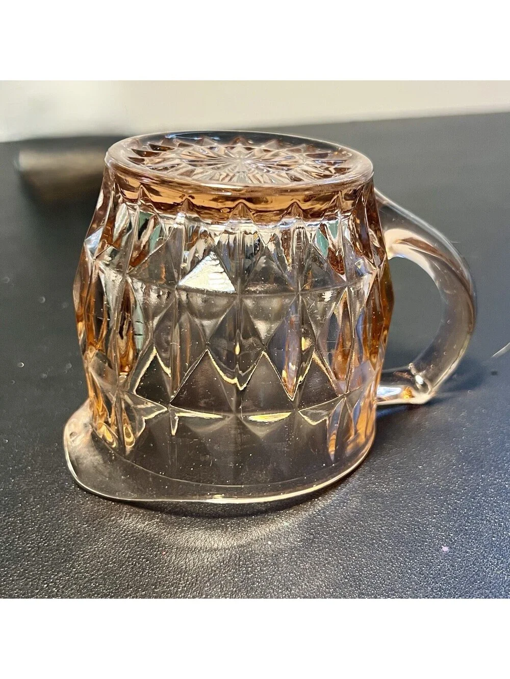 Jeannette Glass 1940s Cream Sugar Set Windsor Diamond Pink Depression Glass